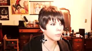 Short-Haired Crossdresser Cutie on Webcam