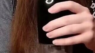 Playing with her Electric Cock Sucker