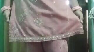Indian Gay Crossdresser Bottom real homemade sex in pink salwar kurta with heavy jwellery just like