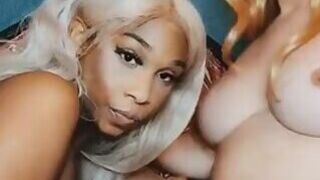 1 strong white shemale fucks 1 skinny black shemale