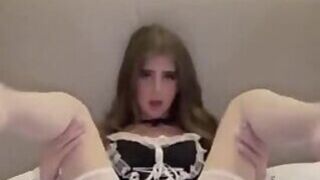 Shemale Trans Maid On Dildo (No Cum)