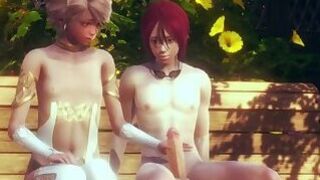 Femboy Yaoi - Erik handjob and fucked - Sissy boy