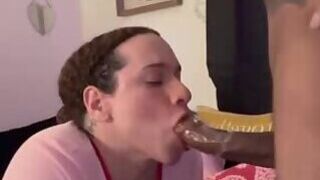 Thick Tranny Giving Sloppy Toppy