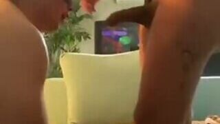 Mature Ts fucks a chubby y0ung boi untill she fills his bussy with her warm cum