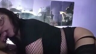 Shemale loves to suck cock at night