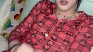 Red pjs dirty talk and cum