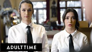 ADULT TIME - Busty T-Girl Khloe Kay And Bubble Butt Jane Wilde CAUGHT FUCKING AT WORK! FULL SCENE