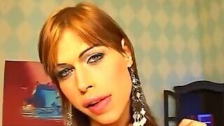 Beautiful Shemale Gives a Big Cock a Blowjob and Then Gets Ass Fucked