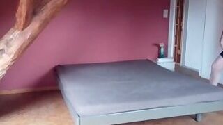 Making up the bed for daddy