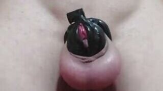 Sandres fucks a dildo