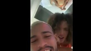 Sexy orange lingeried tranny dominates her sub bf