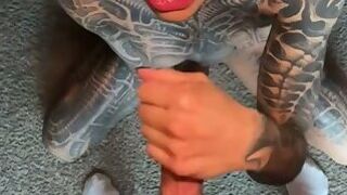 Tatooed Eden suck Big Dick
