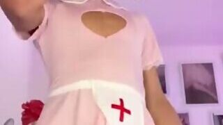 Kim nurse outfit accidental cum