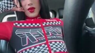 Kim hot red outfit accidental cum