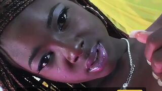 Petite Black Gorgeous Solo Big Dick Cum Aimee