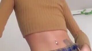 Teen teases and cums
