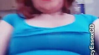 Big cock crossdresser Lucy Essex CD wanking