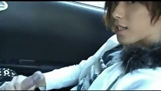 CUTEY ASIAN FEMBOY STROKES OFF IN PUBLIC CAR AND FUCKS TOY