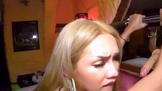 Blond Ladyboy Becomes Slut