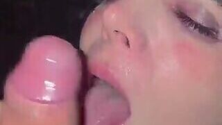 Femboys getting crazy at the public bathroom, cock rubbing and doing wet blowjobs on each other