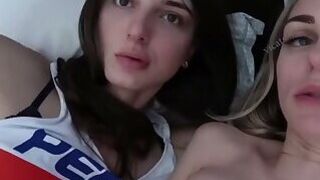 Shemale and pretty girl having fun