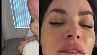 Tattooed shemale gets painalized by a big muscled dude