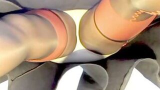 BlueGirl70 Sexy Red Seamed Upskirt