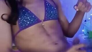 Purple bikini mast