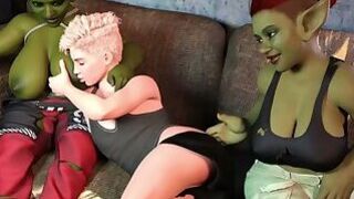 Two Shemale Goblins Fucking 18 Plus Boy Asshole And Mouth Threesome Sex