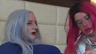 Gorgeous Femboy Goddess Gets Blowjob From Trans Kelsey Masters - Compilation 2