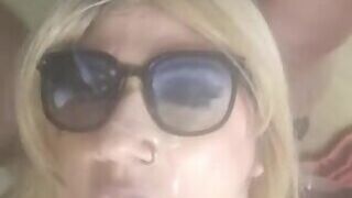 Sexy Crossdresser Takes Two Cumshots On Glasses