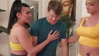 Yoga session turns into hardcore anal threesome