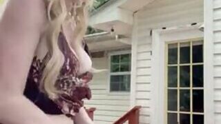 outdoor blonde anal big cock cumshot