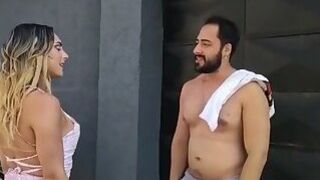 She called me to fix the refrigerator, but look what she did!