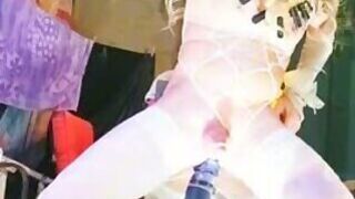 Tattooed Sexy shemale Beautiful small Cock Ladyboy Get Fucked by dildo