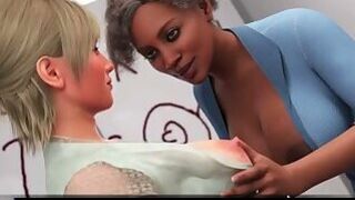 Shemale Nancy Having Fun With Her Black Lady Boss In Office Toilet