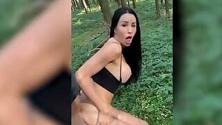 Chesty TS Goddess Having Sex in the Forrest