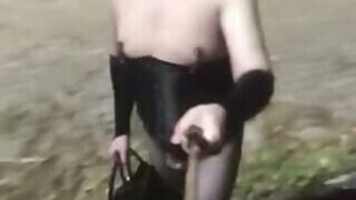 risky truckstop slutwalk chastity bottomless