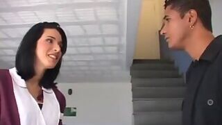 This guy gives his tranny housekeeper an anal drilling