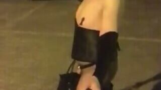 outdoor motel risky slutwalk chastity boots
