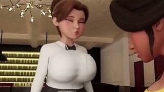 Will you enjoy extra attention from a busty waitress & end up cumming at dinner table?
